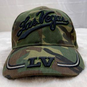 Las Vegas Camouflage Adjustable Cap Hat Adult Unisex Green Black